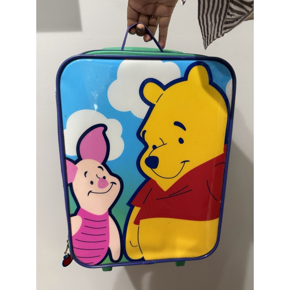 Vintage Disney Store Winnie the Pooh & Piglet Rolling Suitcase Luggage Carry On